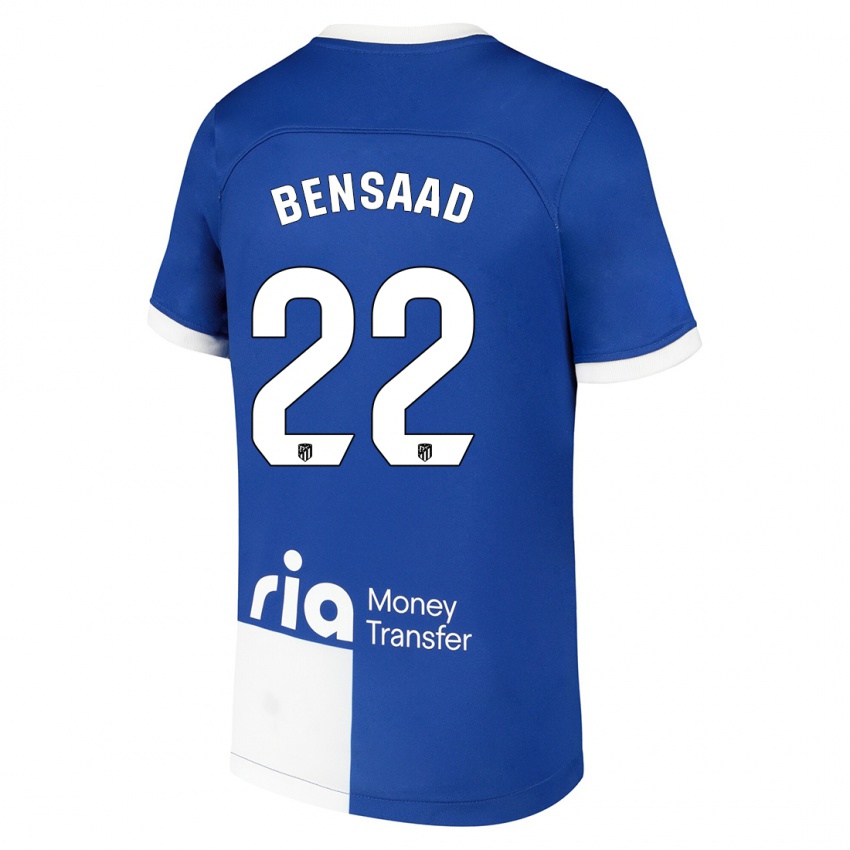 Hombre Camiseta Adnane Bensaad #22 Azul Blanco 2ª Equipación 2023/24 La Camisa Argentina