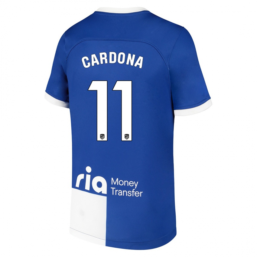 Hombre Camiseta Marta Cardona #11 Azul Blanco 2ª Equipación 2023/24 La Camisa Argentina