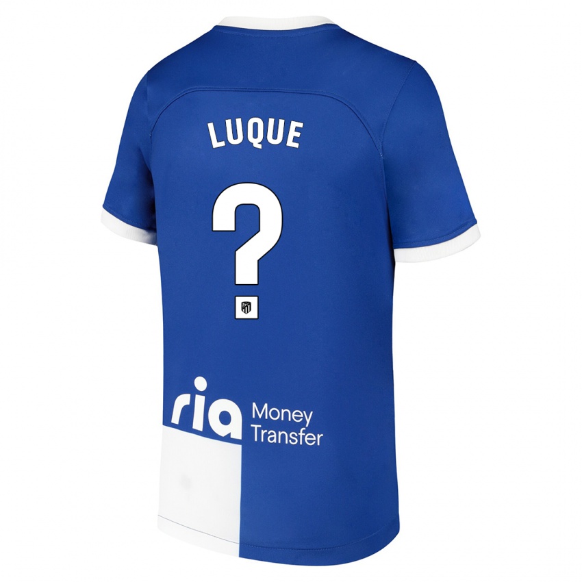 Hombre Camiseta Adrian Luque #0 Azul Blanco 2ª Equipación 2023/24 La Camisa Argentina