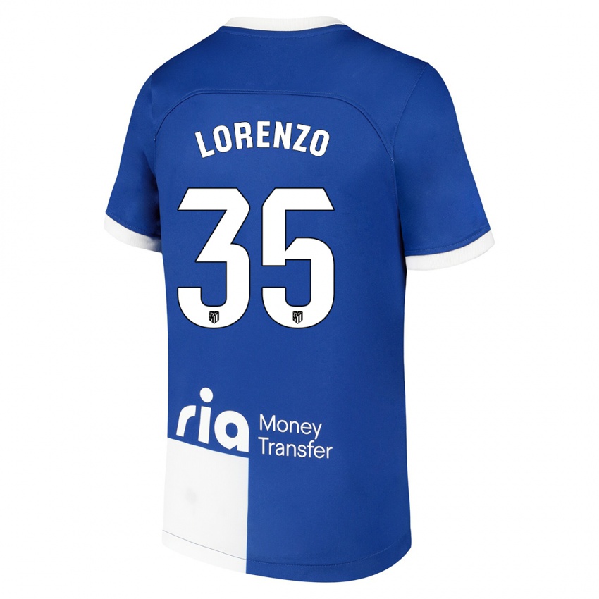 Hombre Camiseta Diego Lorenzo #35 Azul Blanco 2ª Equipación 2023/24 La Camisa Argentina