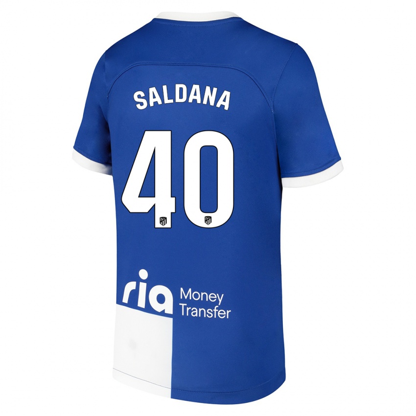 Hombre Camiseta Jose Saldana #40 Azul Blanco 2ª Equipación 2023/24 La Camisa Argentina