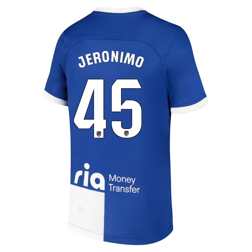 Hombre Camiseta Isaiah Jeronimo #45 Azul Blanco 2ª Equipación 2023/24 La Camisa Argentina