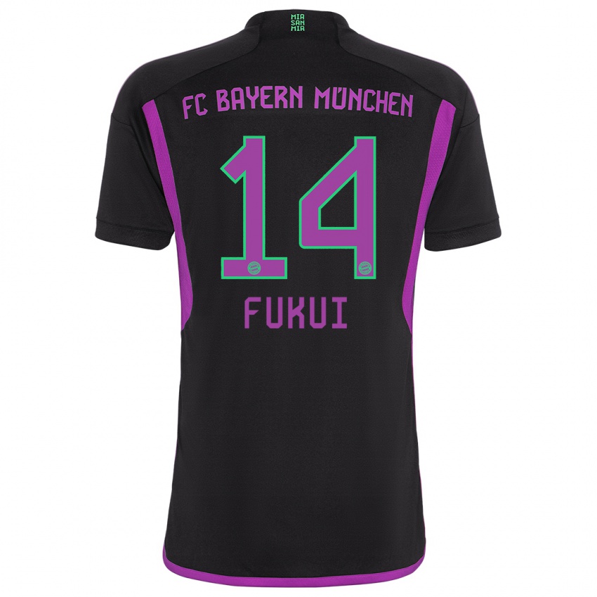 Hombre Camiseta Taichi Fukui #14 Negro 2ª Equipación 2023/24 La Camisa Argentina