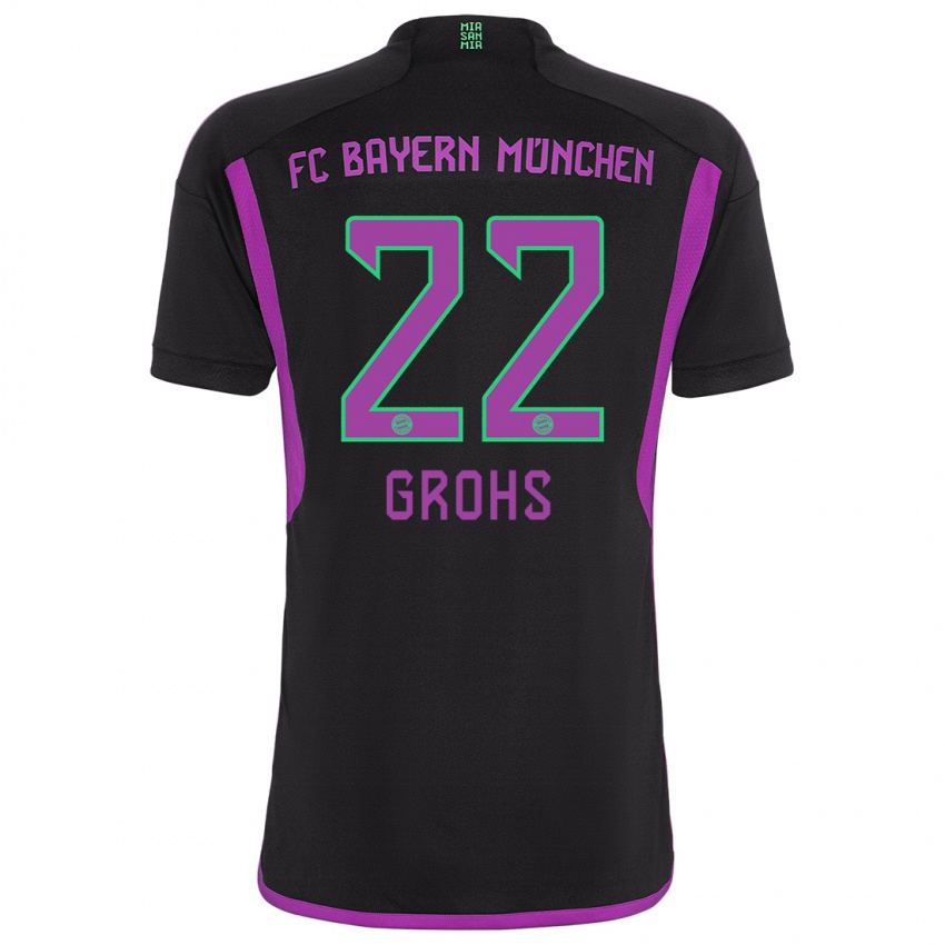 Hombre Camiseta Maria Luisa Grohs #22 Negro 2ª Equipación 2023/24 La Camisa Argentina
