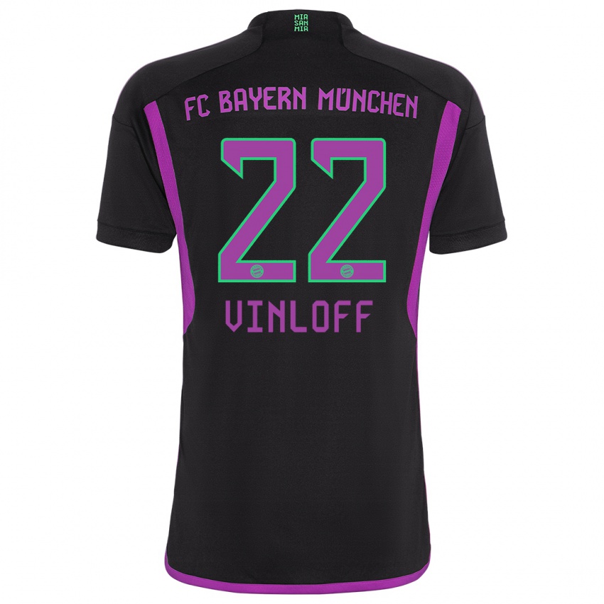 Hombre Camiseta Matteo Vinloff #22 Negro 2ª Equipación 2023/24 La Camisa Argentina
