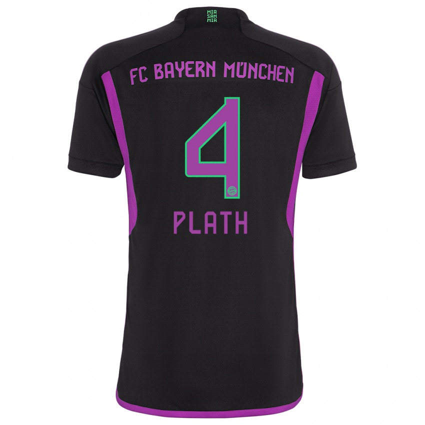 Hombre Camiseta Max Plath #4 Negro 2ª Equipación 2023/24 La Camisa Argentina