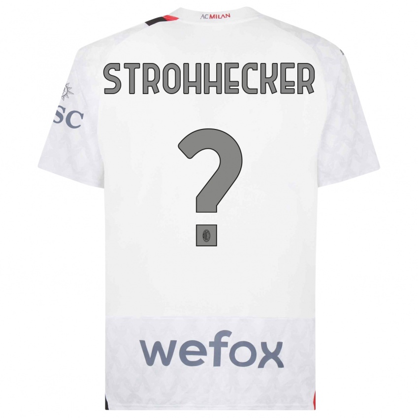 Hombre Camiseta Riccardo Strohhecker #0 Blanco 2ª Equipación 2023/24 La Camisa Argentina