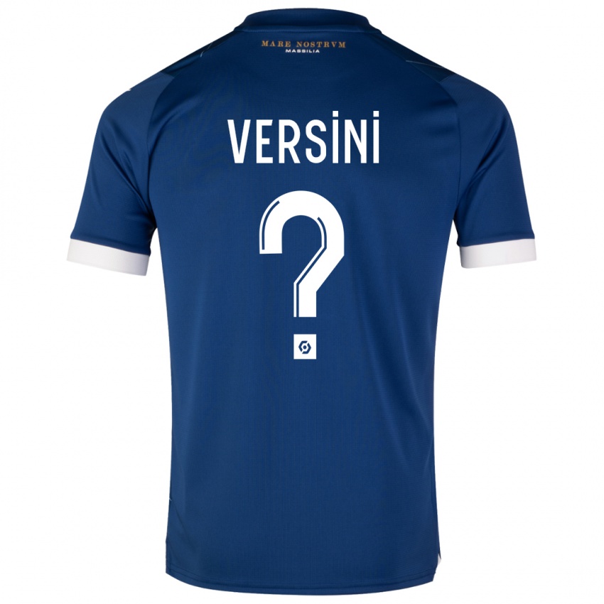 Hombre Camiseta Santiago Versini #0 Azul Oscuro 2ª Equipación 2023/24 La Camisa Argentina