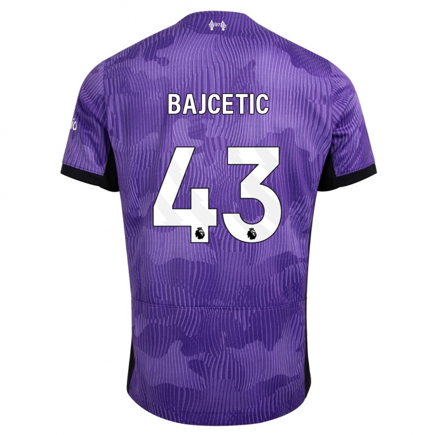 Hombre Camiseta Stefan Bajcetic #43 Púrpura Equipación Tercera 2023/24 La Camisa Argentina