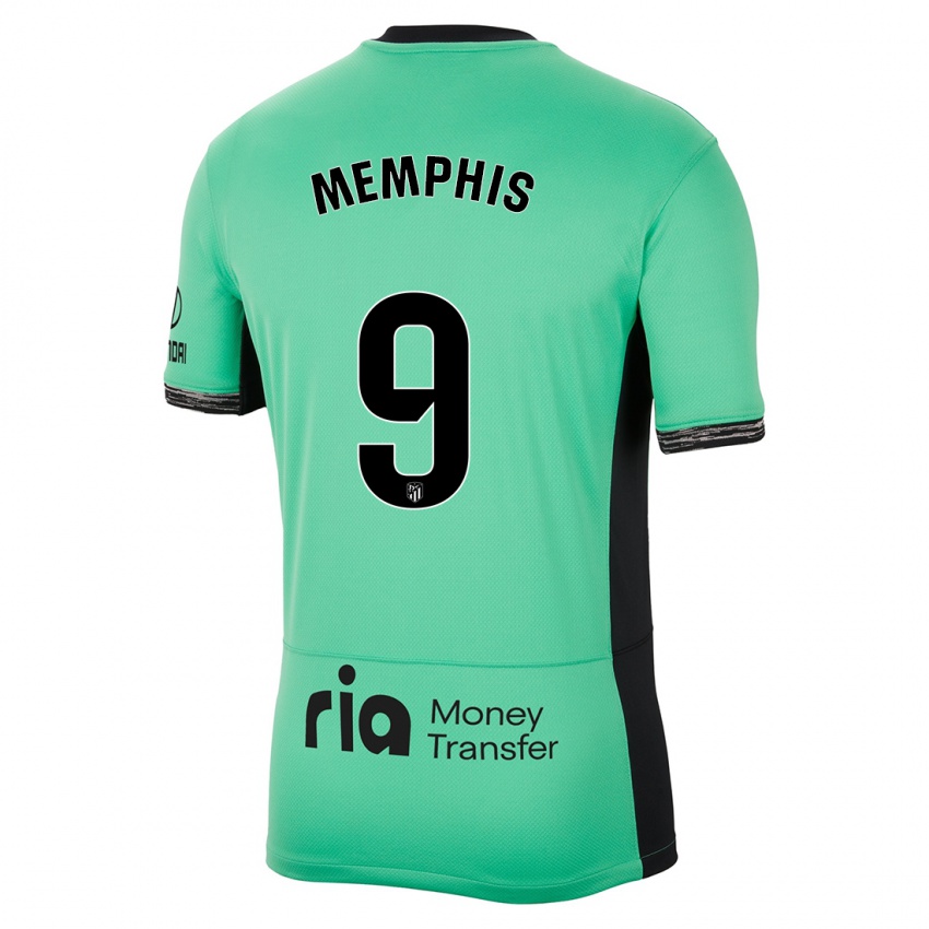 Hombre Camiseta Memphis Depay #9 Primavera Verde Equipación Tercera 2023/24 La Camisa Argentina