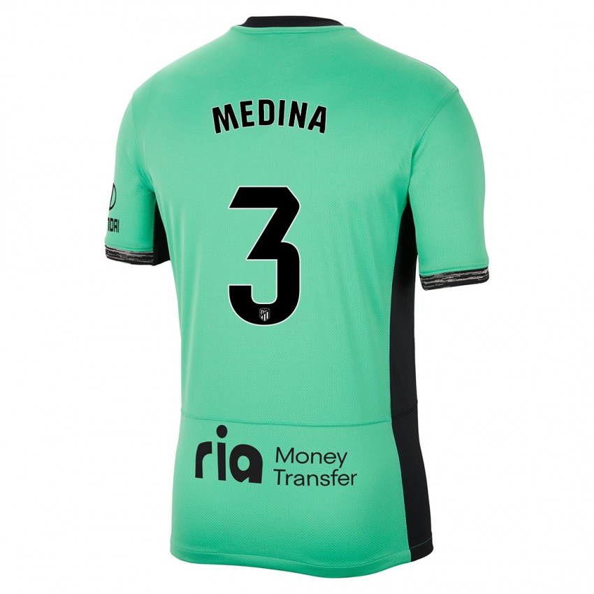 Hombre Camiseta Andrea Medina #3 Primavera Verde Equipación Tercera 2023/24 La Camisa Argentina