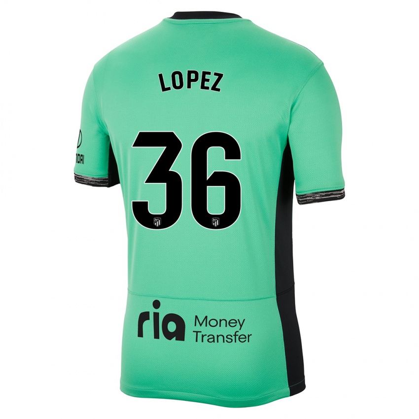 Hombre Camiseta David Lopez #36 Primavera Verde Equipación Tercera 2023/24 La Camisa Argentina
