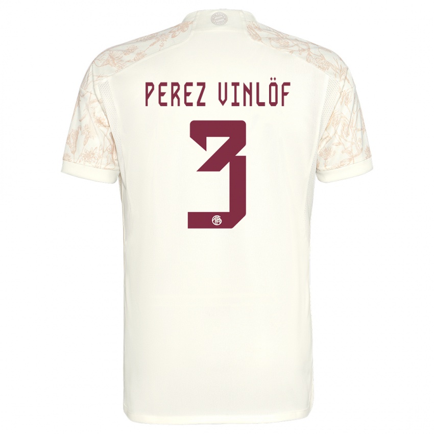 Hombre Camiseta Matteo Perez Vinlöf #3 Blanquecino Equipación Tercera 2023/24 La Camisa Argentina