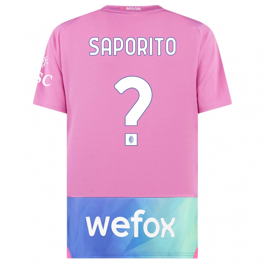 Hombre Camiseta Riccardo Saporito #0 Rosado Morado Equipación Tercera 2023/24 La Camisa Argentina