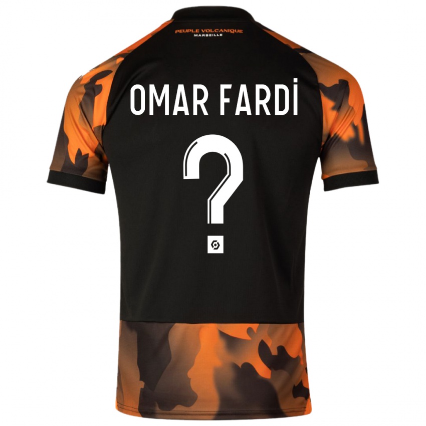 Hombre Camiseta El Omar Fardi #0 Negro Naranja Equipación Tercera 2023/24 La Camisa Argentina