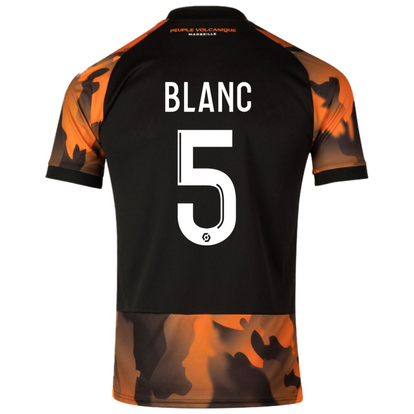 Hombre Camiseta Amandine Blanc #5 Negro Naranja Equipación Tercera 2023/24 La Camisa Argentina