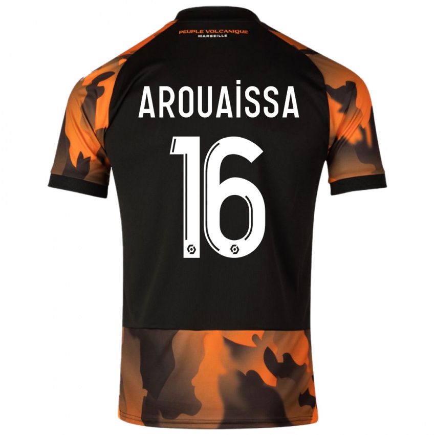 Hombre Camiseta Ines Arouaissa #16 Negro Naranja Equipación Tercera 2023/24 La Camisa Argentina