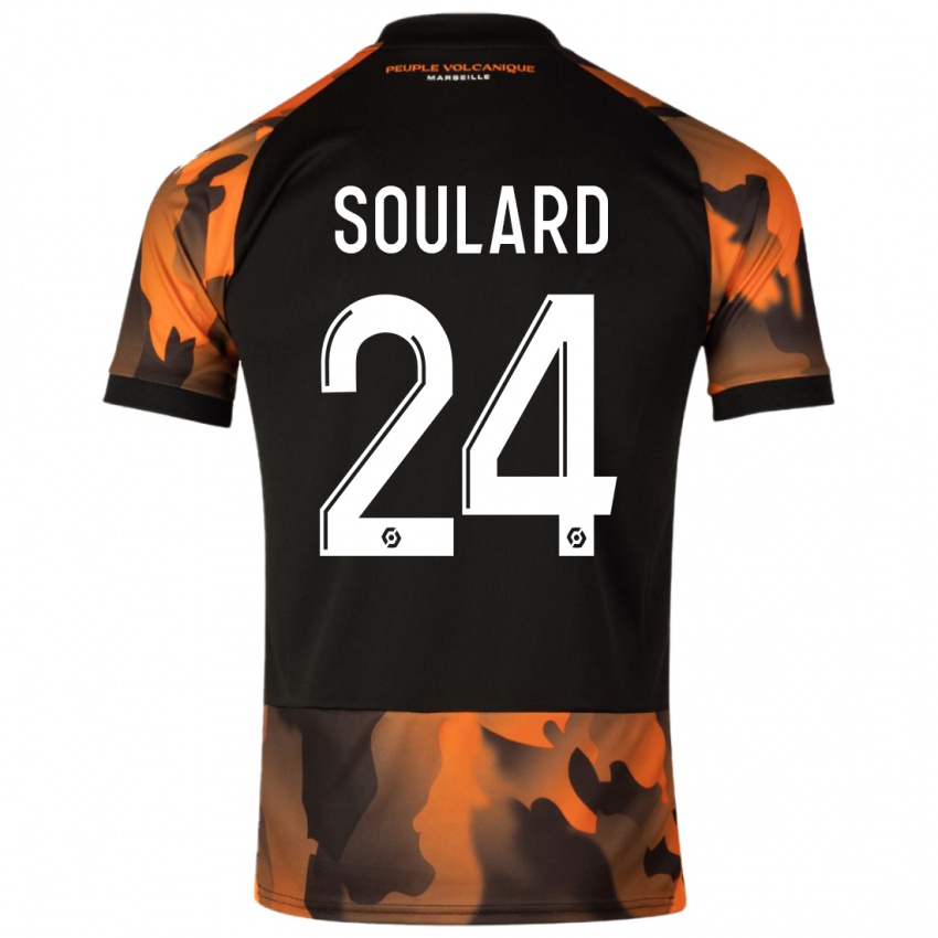 Hombre Camiseta Amandine Soulard #24 Negro Naranja Equipación Tercera 2023/24 La Camisa Argentina