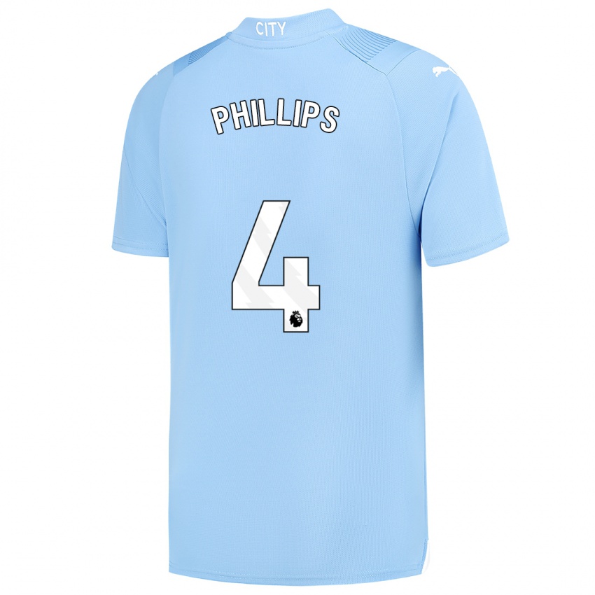 Mujer Camiseta Kalvin Phillips #4 Azul Claro 1ª Equipación 2023/24 La Camisa Argentina