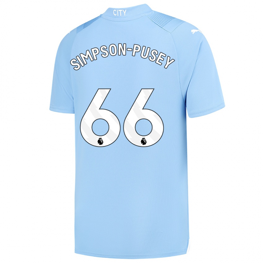 Mujer Camiseta Jahmai Simpson-Pusey #66 Azul Claro 1ª Equipación 2023/24 La Camisa Argentina