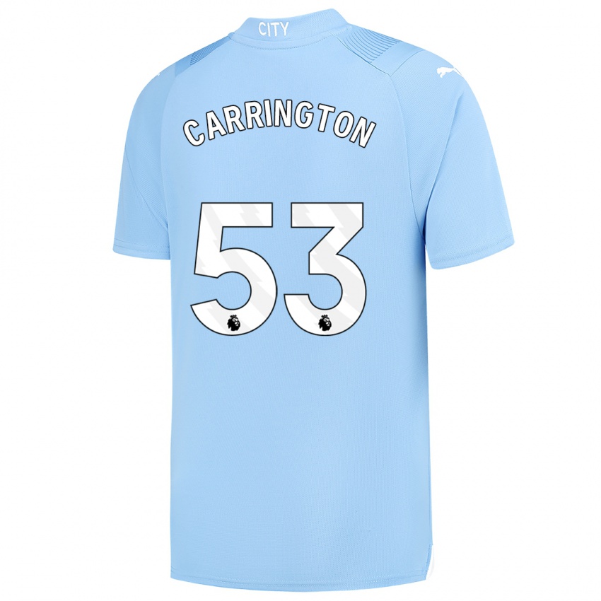 Mujer Camiseta Ezra Carrington #53 Azul Claro 1ª Equipación 2023/24 La Camisa Argentina