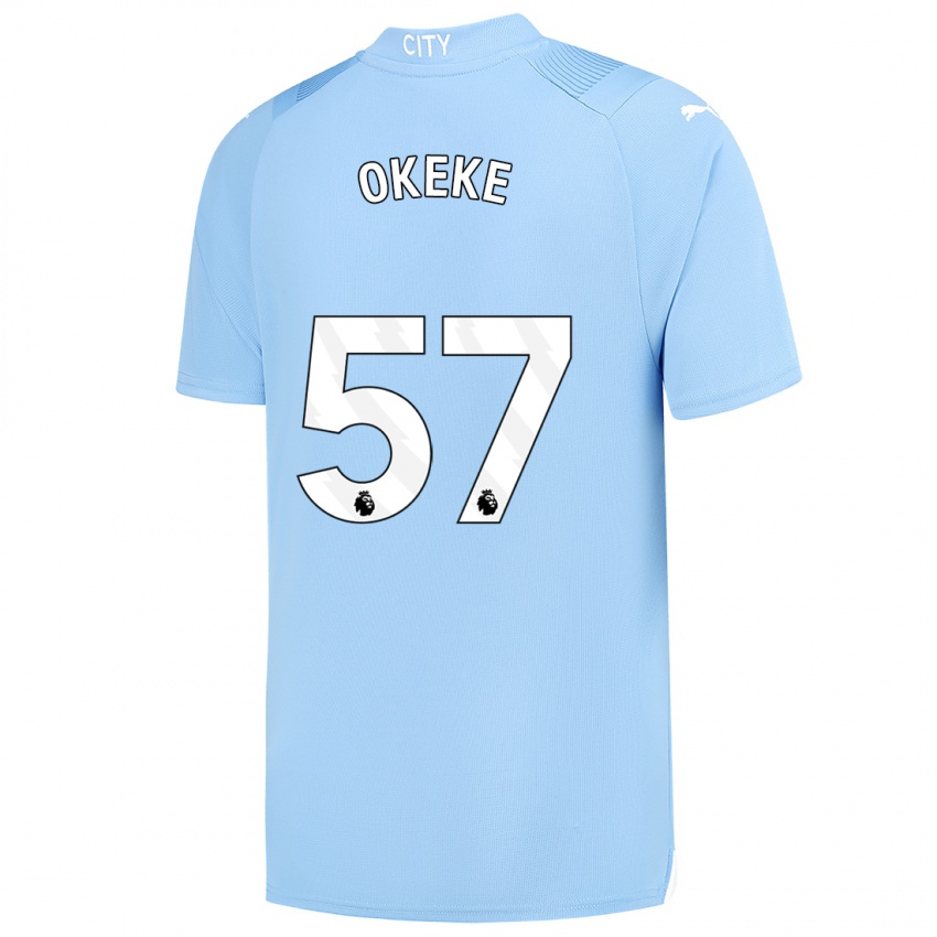Mujer Camiseta Michael Okeke #57 Azul Claro 1ª Equipación 2023/24 La Camisa Argentina
