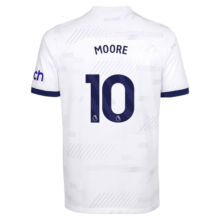 Mujer Camiseta Mikey Moore #10 Blanco 1ª Equipación 2023/24 La Camisa Argentina