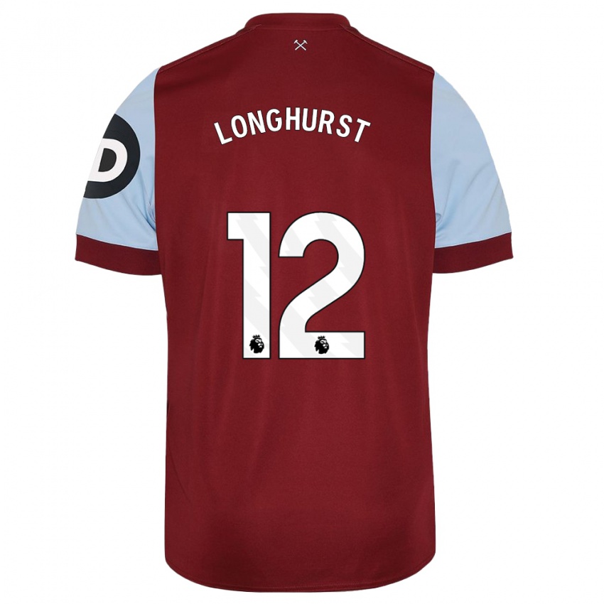 Mujer Camiseta Kate Longhurst #12 Granate 1ª Equipación 2023/24 La Camisa Argentina