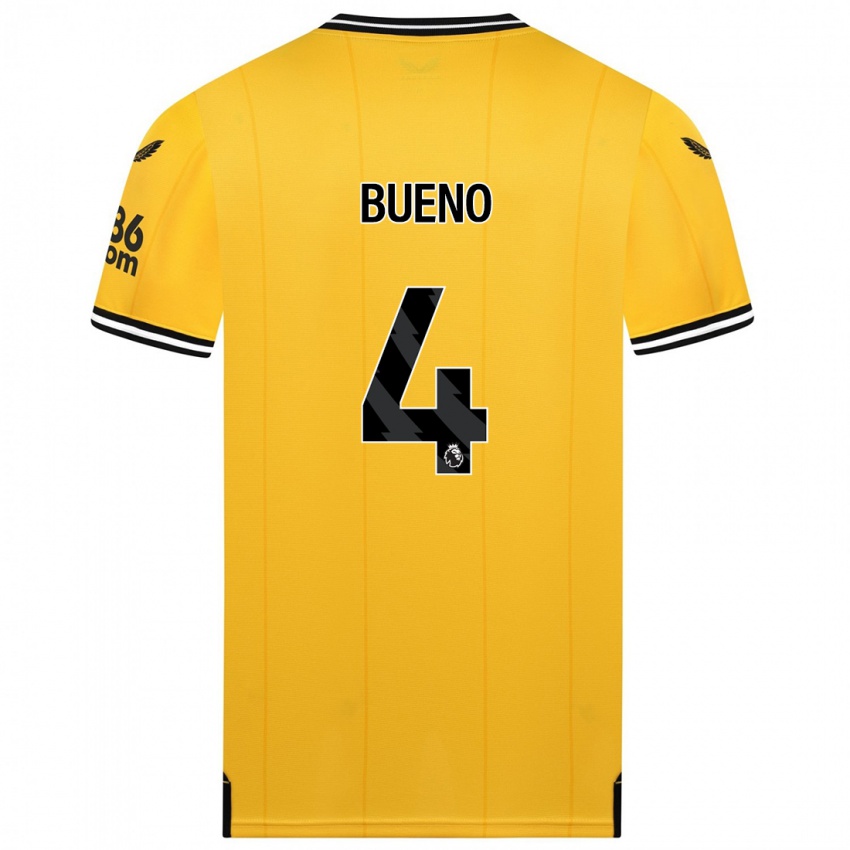 Mujer Camiseta Santiago Bueno #4 Amarillo 1ª Equipación 2023/24 La Camisa Argentina