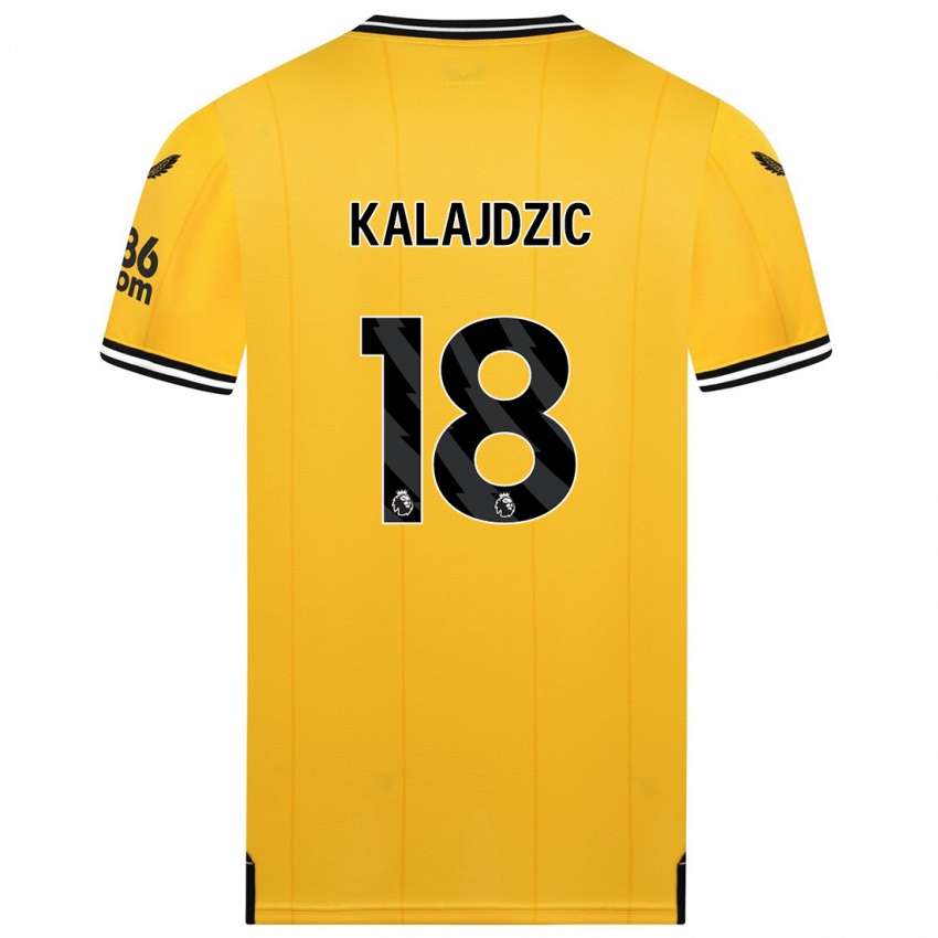 Mujer Camiseta Sasa Kalajdzic #18 Amarillo 1ª Equipación 2023/24 La Camisa Argentina