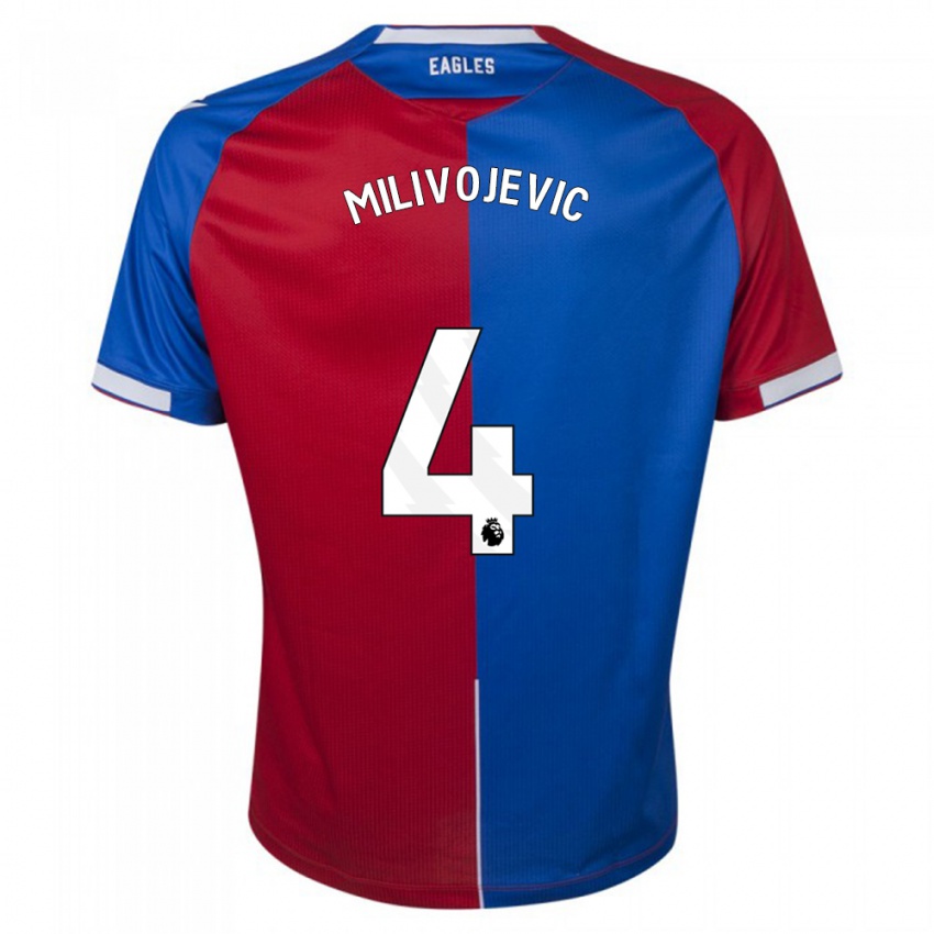 Mujer Camiseta Luka Milivojevic #4 Rojo Azul 1ª Equipación 2023/24 La Camisa Argentina