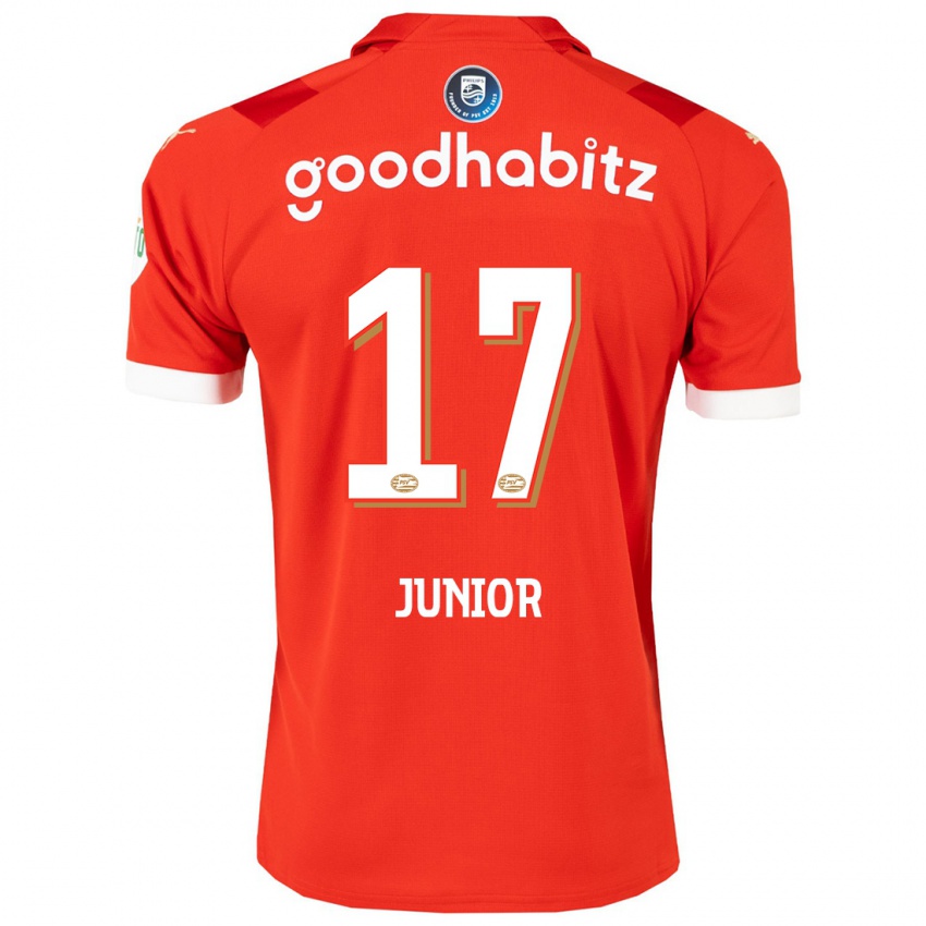 Mujer Camiseta Mauro Junior #17 Rojo 1ª Equipación 2023/24 La Camisa Argentina