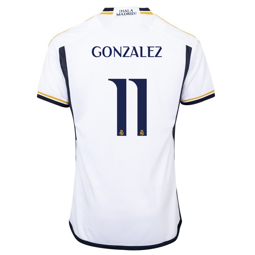 Mujer Camiseta Peter Gonzalez #11 Blanco 1ª Equipación 2023/24 La Camisa Argentina