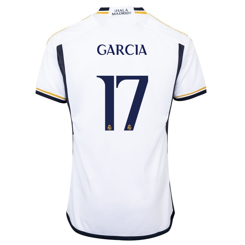 Mujer Camiseta Gonzalo Garcia #17 Blanco 1ª Equipación 2023/24 La Camisa Argentina