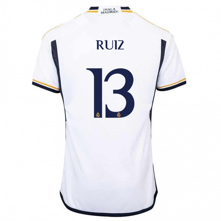 Mujer Camiseta Guillermo Ruiz #13 Blanco 1ª Equipación 2023/24 La Camisa Argentina