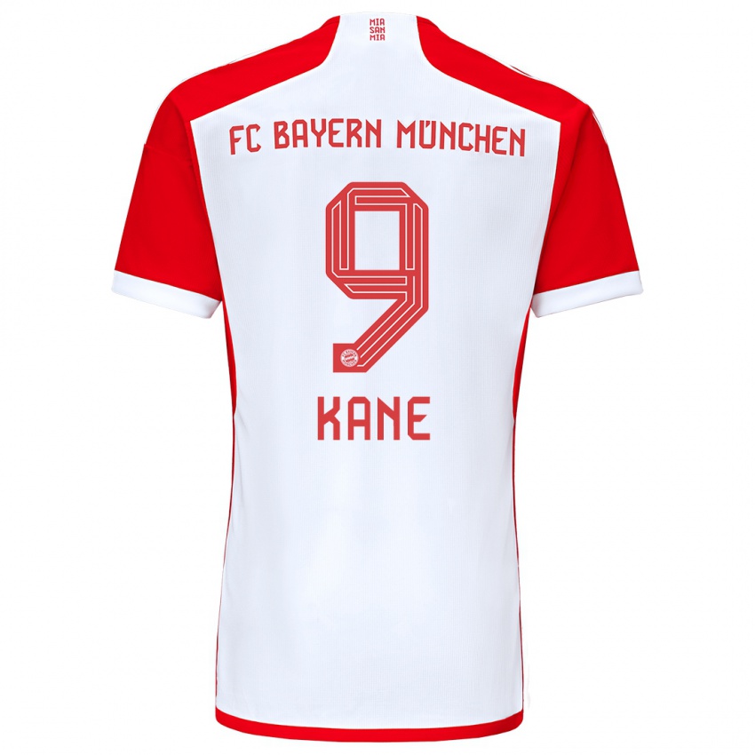 Mujer Camiseta Harry Kane #9 Rojo Blanco 1ª Equipación 2023/24 La Camisa Argentina