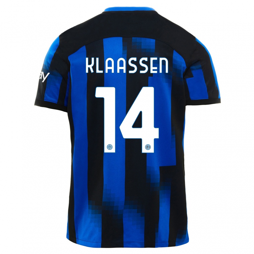 Mujer Camiseta Davy Klaassen #14 Azul Negro 1ª Equipación 2023/24 La Camisa Argentina