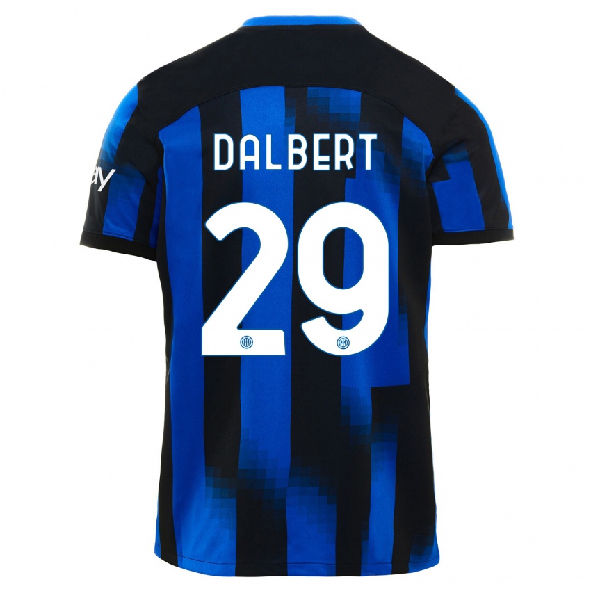 Mujer Camiseta Dalbert #29 Azul Negro 1ª Equipación 2023/24 La Camisa Argentina