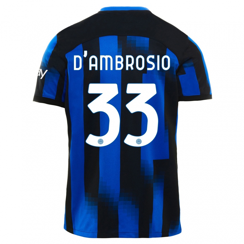 Mujer Camiseta Danilo D'ambrosio #33 Azul Negro 1ª Equipación 2023/24 La Camisa Argentina
