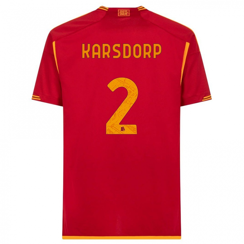 Mujer Camiseta Rick Karsdorp #2 Rojo 1ª Equipación 2023/24 La Camisa Argentina