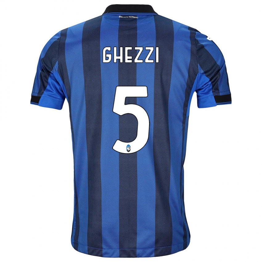 Mujer Camiseta Samuele Ghezzi #5 Azul Negro 1ª Equipación 2023/24 La Camisa Argentina