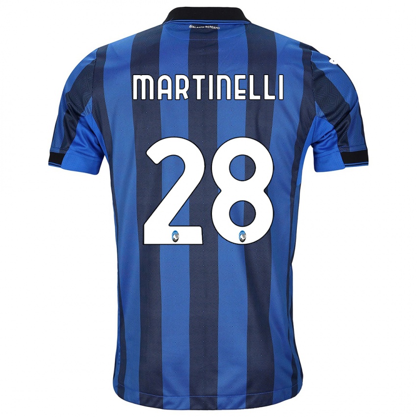 Mujer Camiseta Gabriel Martinelli #28 Azul Negro 1ª Equipación 2023/24 La Camisa Argentina