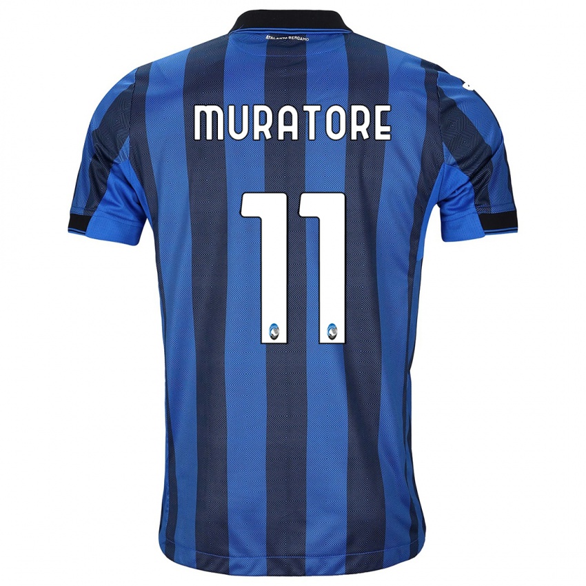 Mujer Camiseta Simone Muratore #11 Azul Negro 1ª Equipación 2023/24 La Camisa Argentina