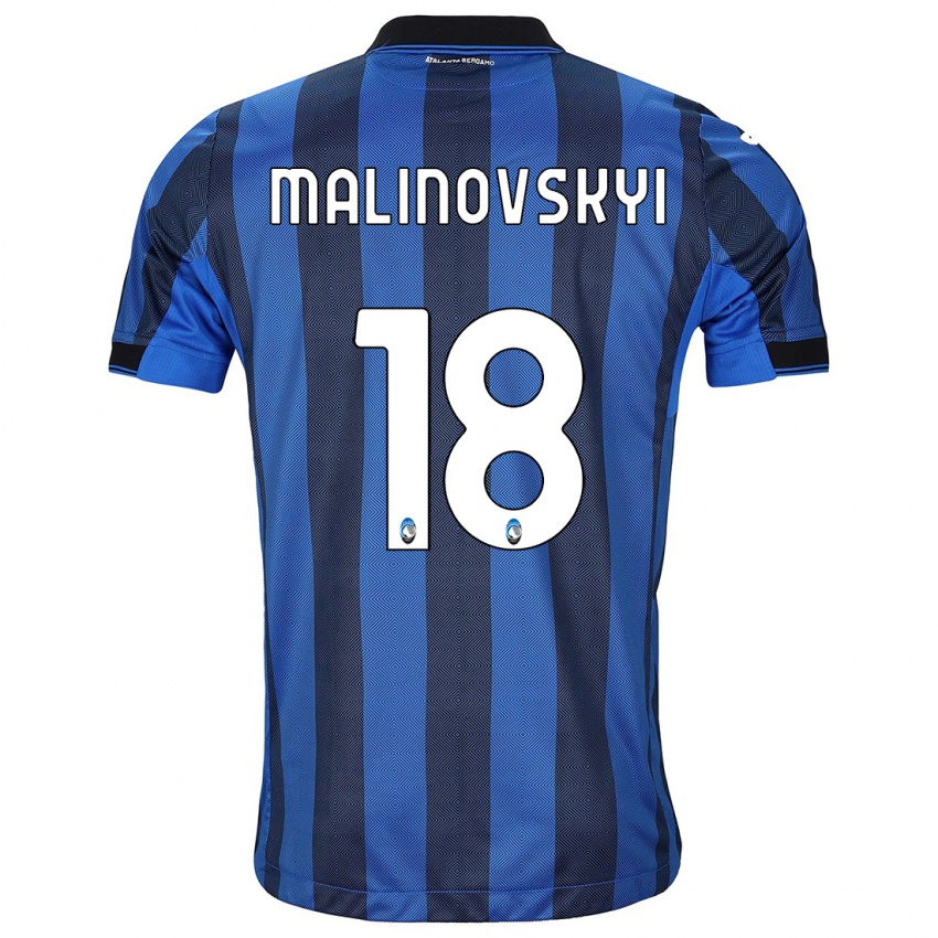 Mujer Camiseta Ruslan Malinovskyi #18 Azul Negro 1ª Equipación 2023/24 La Camisa Argentina