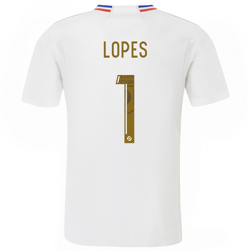Mujer Camiseta Anthony Lopes #1 Blanco 1ª Equipación 2023/24 La Camisa Argentina