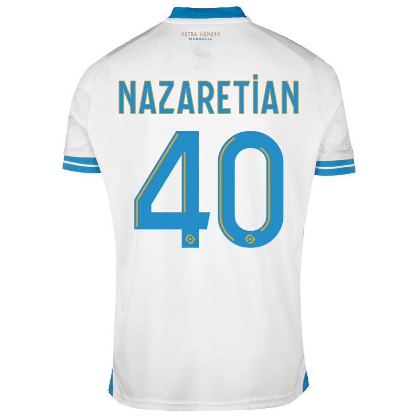 Mujer Camiseta Manuel Nazaretian #40 Blanco 1ª Equipación 2023/24 La Camisa Argentina
