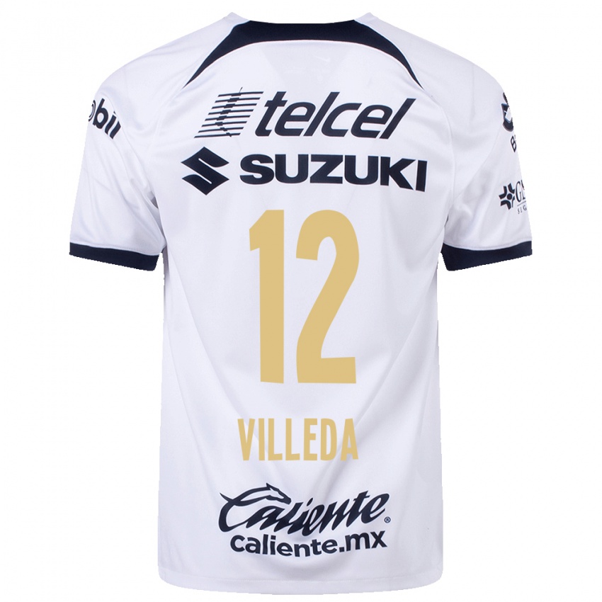 Mujer Camiseta Melany Villeda #12 Blanco 1ª Equipación 2023/24 La Camisa Argentina