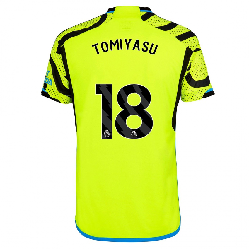 Mujer Camiseta Takehiro Tomiyasu #18 Amarillo 2ª Equipación 2023/24 La Camisa Argentina