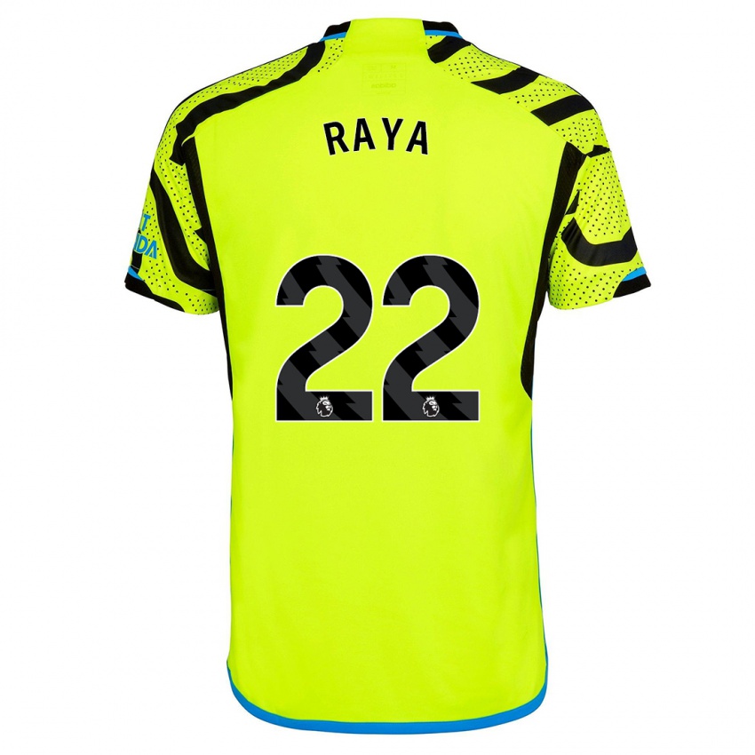 Mujer Camiseta David Raya #22 Amarillo 2ª Equipación 2023/24 La Camisa Argentina