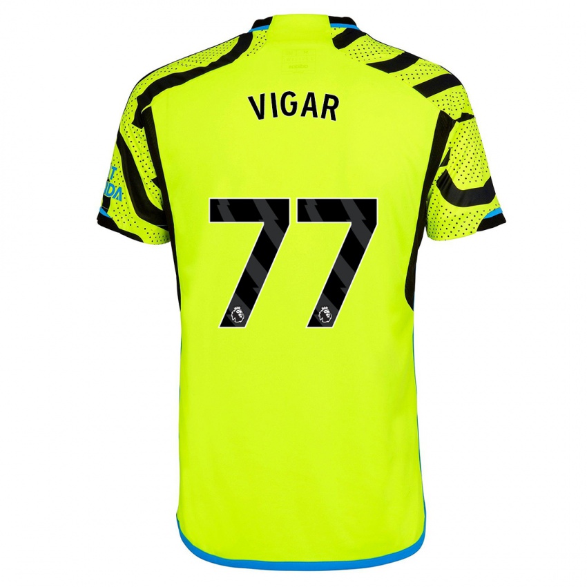 Mujer Camiseta Billy Vigar #77 Amarillo 2ª Equipación 2023/24 La Camisa Argentina